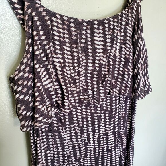 Free People Mini Dress Womens Size 4 Paper Flower Printed Ruffle Fit and Flare - Picture 4 of 10